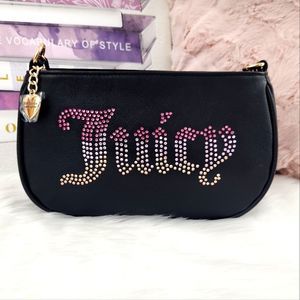 TikTok {Juicy Couture} Black Rhinestone Shoulder Bag Purse